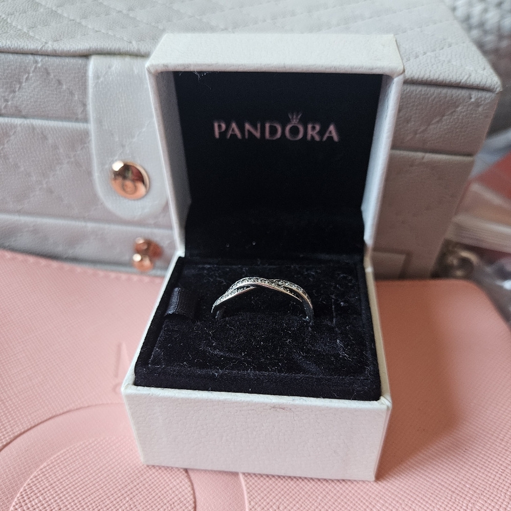 Pandora Sparkling Twisted Lines Sterling Silver R… - image 2